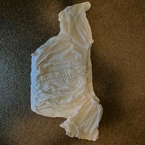 ocean drive white top with lace down middle and sleeves!